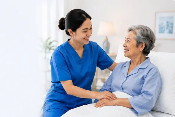 Điều dưỡng Doctor Happy chăm sóc người bệnh đang hồi phục tại nhà