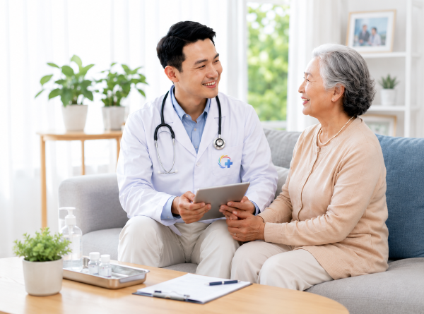 Minh họa dịch vụ khám bệnh tại nhà Doctor Happy